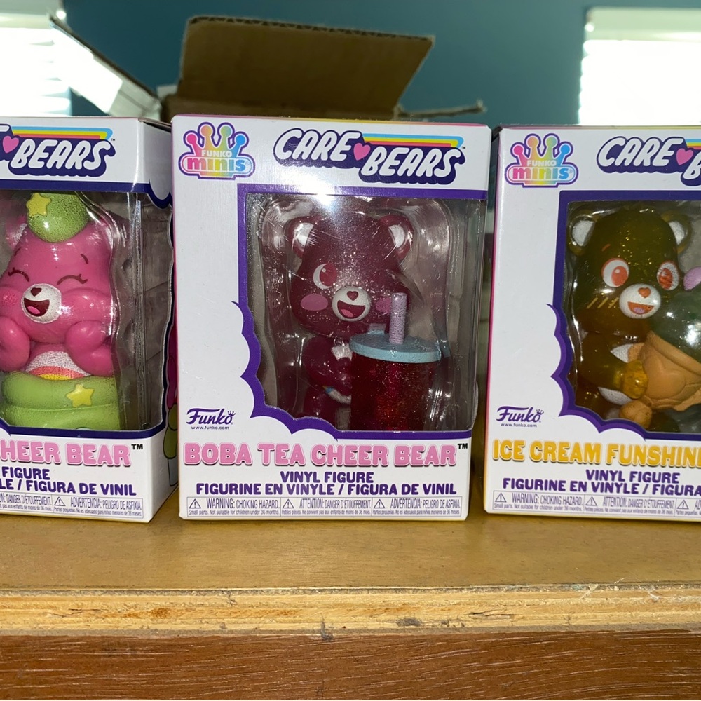 Funko Care Bears Minis Vinyl Figures - Pink, Glitter Pink , Yellow